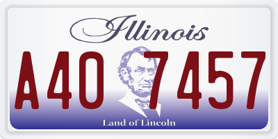 IL license plate A407457
