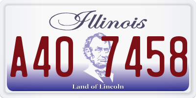 IL license plate A407458