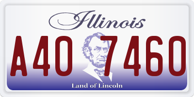 IL license plate A407460