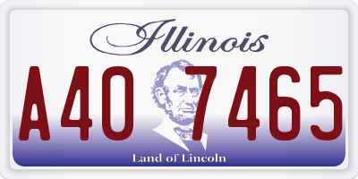 IL license plate A407465