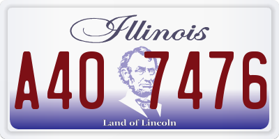IL license plate A407476