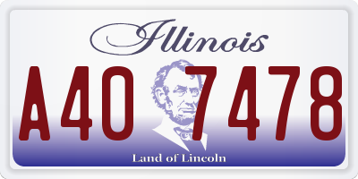 IL license plate A407478