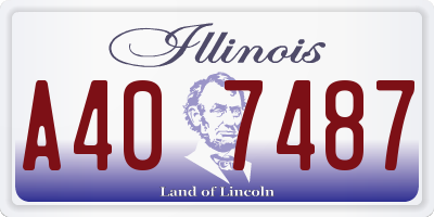 IL license plate A407487