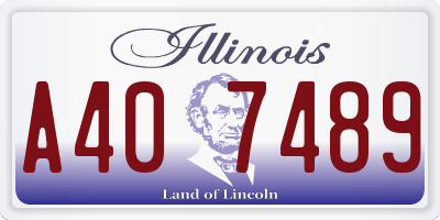 IL license plate A407489