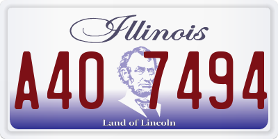 IL license plate A407494