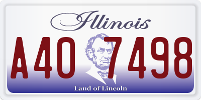 IL license plate A407498