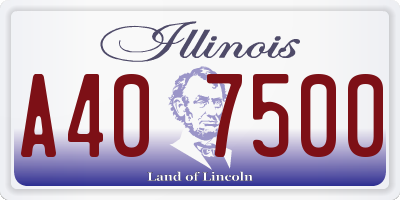 IL license plate A407500