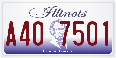 IL license plate A407501