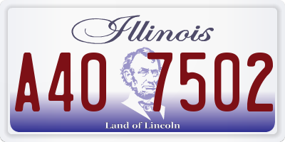 IL license plate A407502