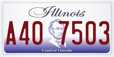 IL license plate A407503