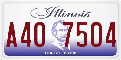 IL license plate A407504