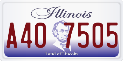IL license plate A407505