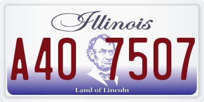 IL license plate A407507