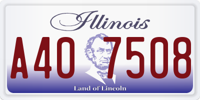 IL license plate A407508