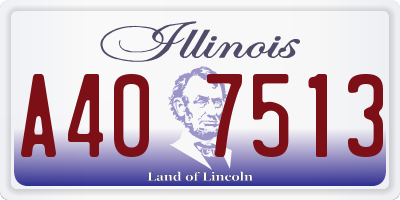 IL license plate A407513