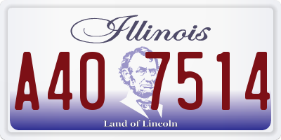 IL license plate A407514