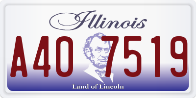 IL license plate A407519
