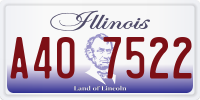 IL license plate A407522