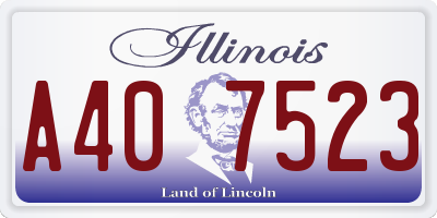 IL license plate A407523