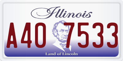 IL license plate A407533