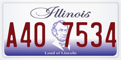 IL license plate A407534