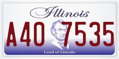 IL license plate A407535