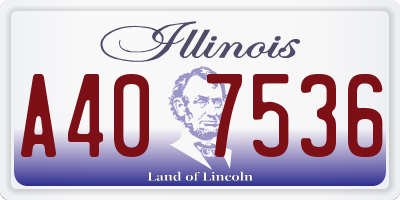 IL license plate A407536