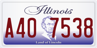 IL license plate A407538