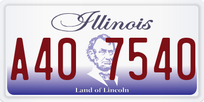 IL license plate A407540