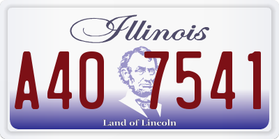 IL license plate A407541