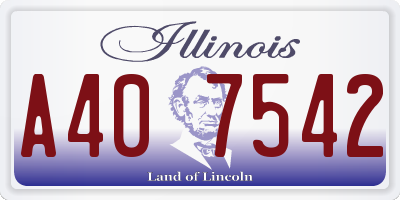 IL license plate A407542