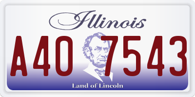 IL license plate A407543