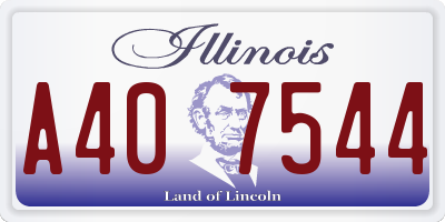 IL license plate A407544