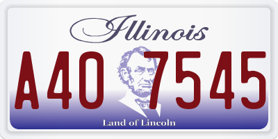 IL license plate A407545
