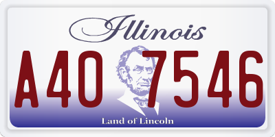 IL license plate A407546