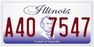 IL license plate A407547