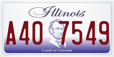 IL license plate A407549
