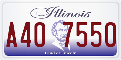 IL license plate A407550