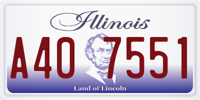 IL license plate A407551