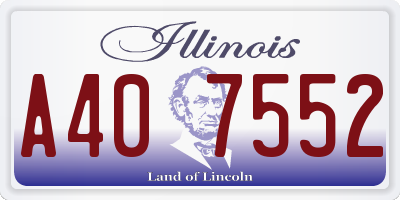 IL license plate A407552