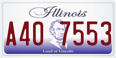 IL license plate A407553