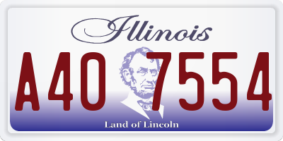 IL license plate A407554