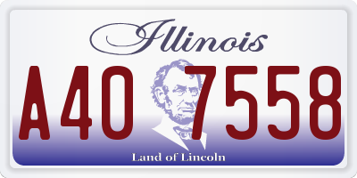 IL license plate A407558