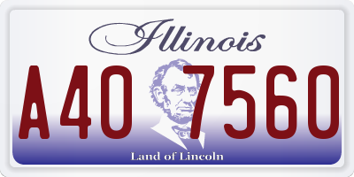 IL license plate A407560