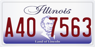 IL license plate A407563