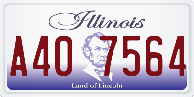 IL license plate A407564
