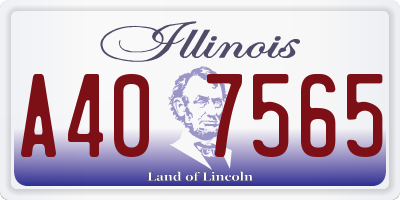 IL license plate A407565