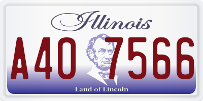 IL license plate A407566