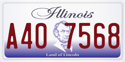 IL license plate A407568