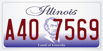 IL license plate A407569